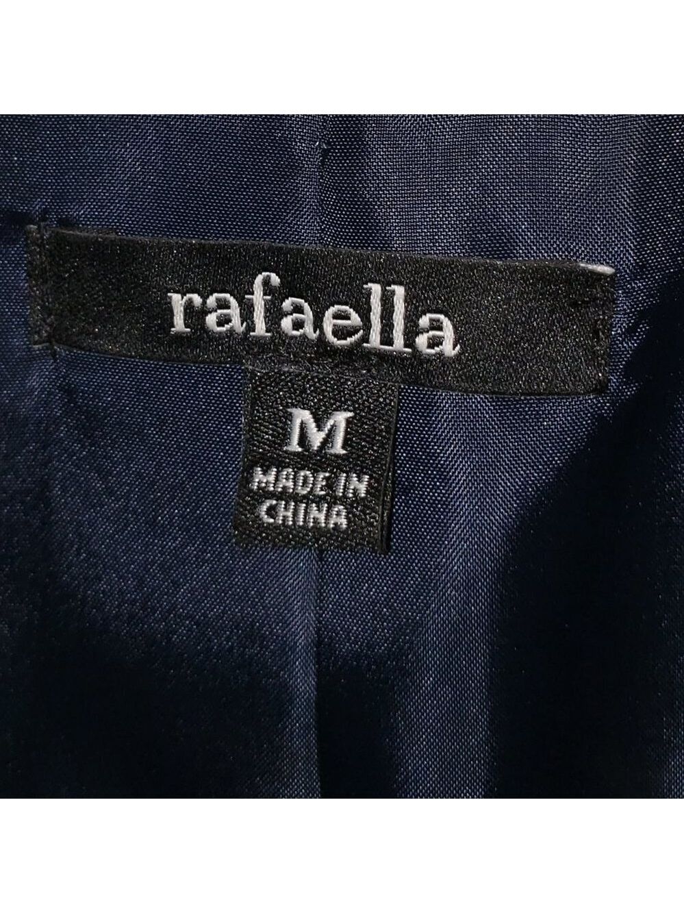 LIKE NEW Ladies RAFAELLA Blazer in Navy Blue w/White Circles - M - Picture 4 of 4